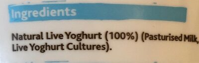 Natural live yoghurt - Ingredients