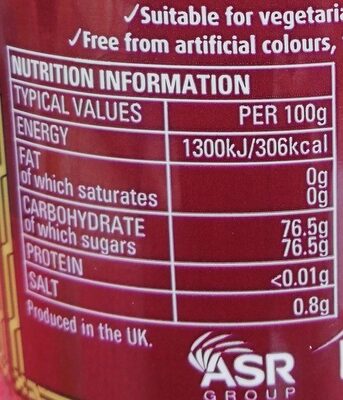 Lyles golden syrup - Nutrition facts