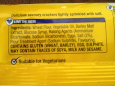 Tuc crackers original - Ingredients