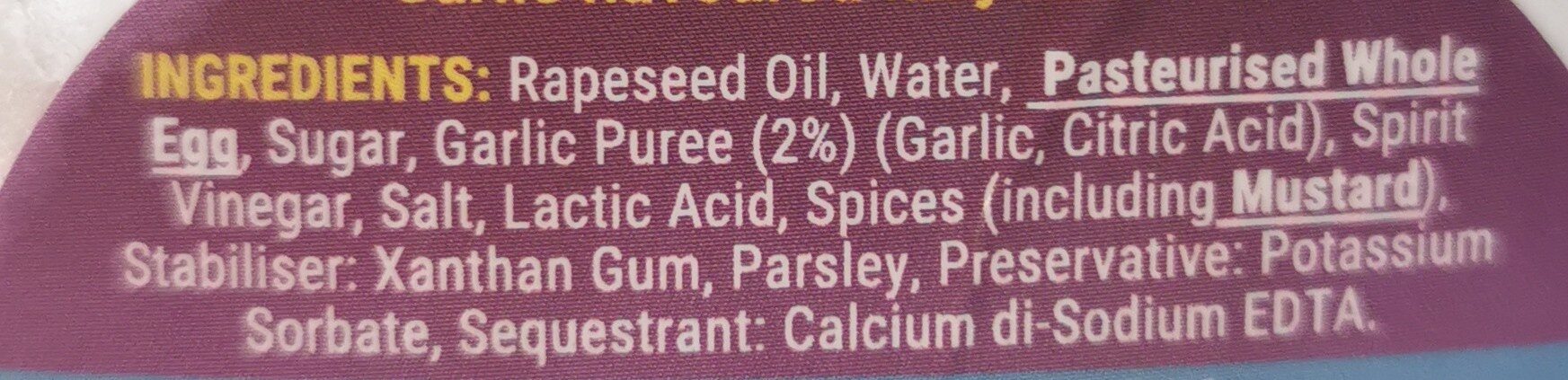 Garlic Mayo - Ingredients