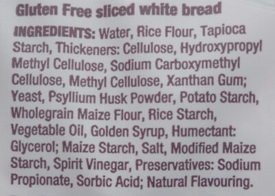 Gluten Free Sourdough - Ingredients
