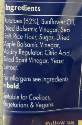 Crinkle Cut: Atlantic sea salt and balsamic vinegar - Ingredients