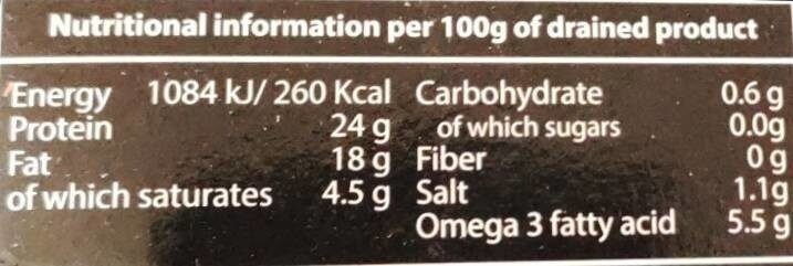 Irish Tuna Ventresca in Olive Oil - Nutrition facts