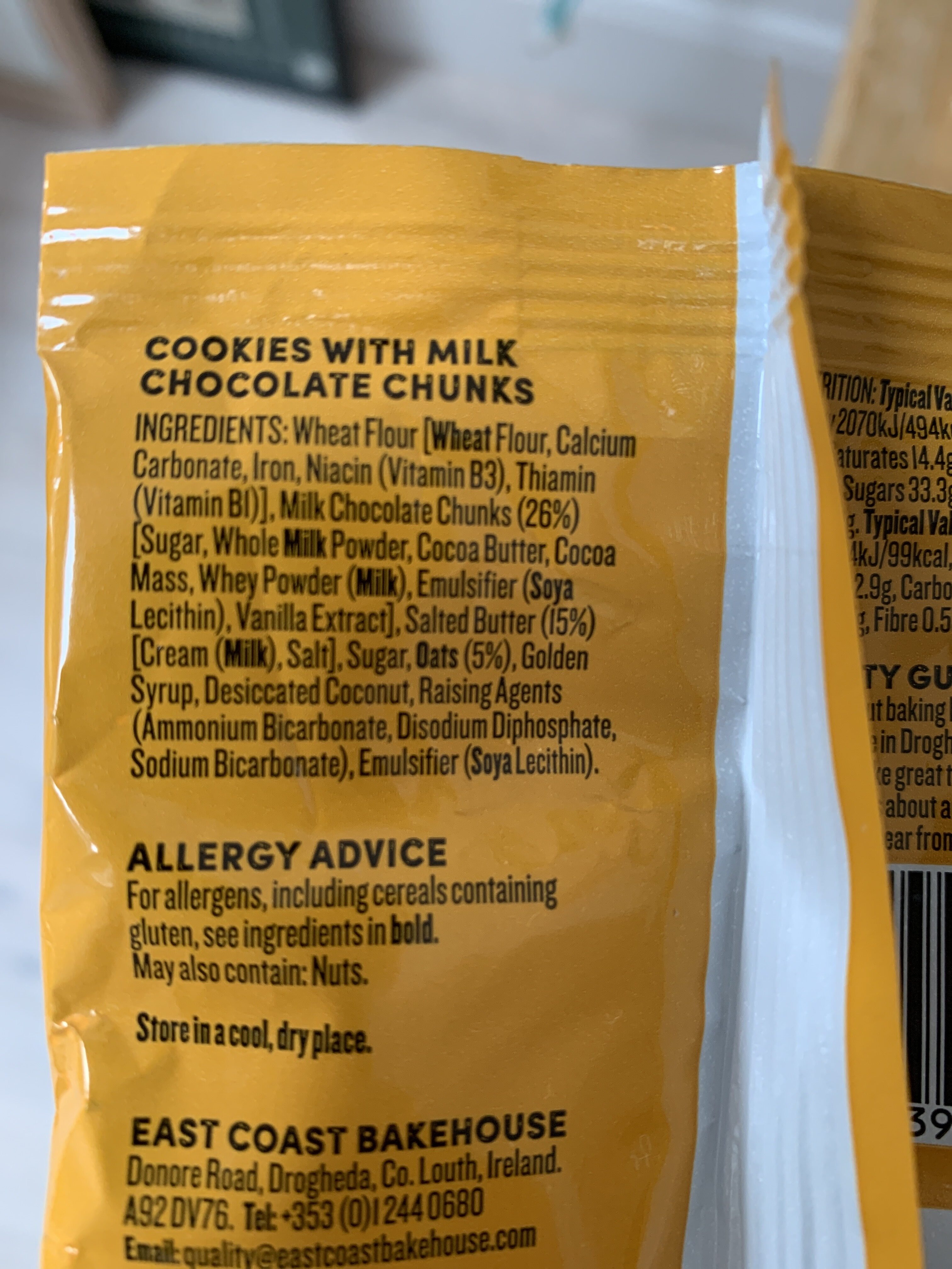 milk chocolate chunk cookies - Ingredients