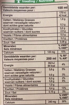 Soja drink nature Bio - Voedingswaarden - fr