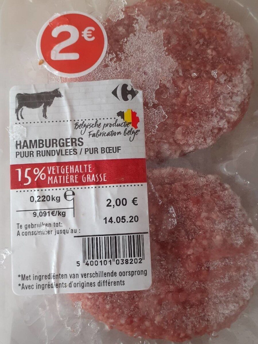 Hamburgers pur boeuf - Produit