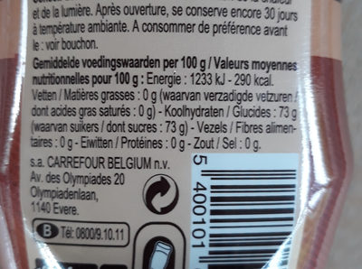Goût - Caramel - Tableau nutritionnel