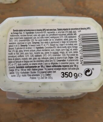 Salade de concombres - Voedingswaarden - fr
