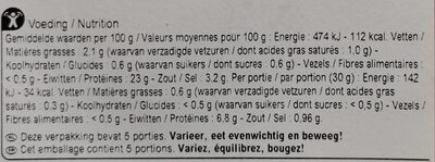 Filet d'Anvers - Nutrition facts - fr