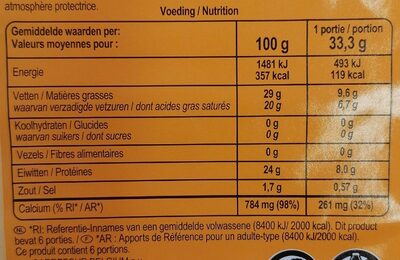 Fromage d'abbaye - Nutrition facts - fr