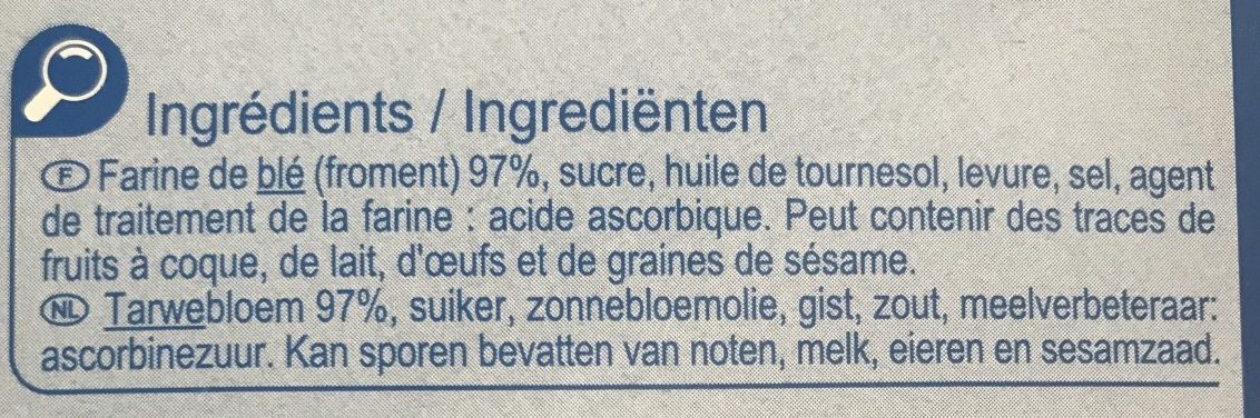 Biscottes au froment - Ingredients - fr