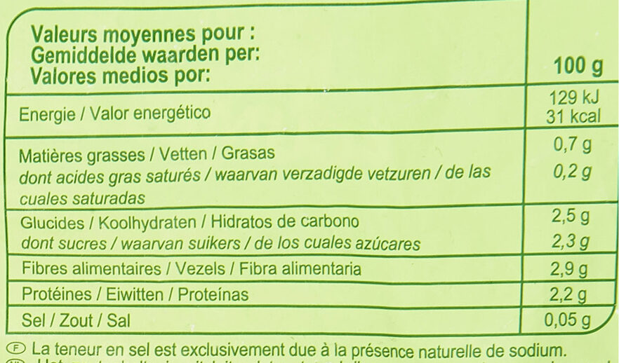 Mix 3 légumes - Nährwertangaben - fr