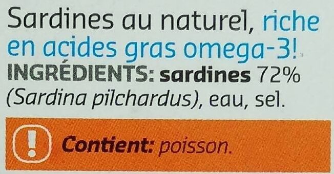 Sardines au naturel - Ingrédients