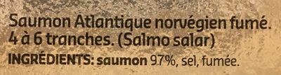 Saumon Atlantique norvégien fumé - Ingrediënten - fr