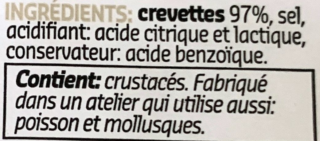 Crevettes grises fraiches belges - Ingrediënten - fr