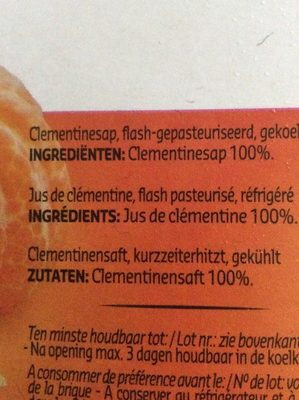 Pure Classic Clementine - Ingrediënten - fr