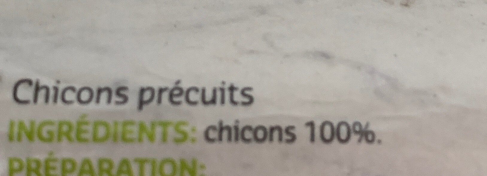 Chicons - Witloof - Ingrediënten - fr