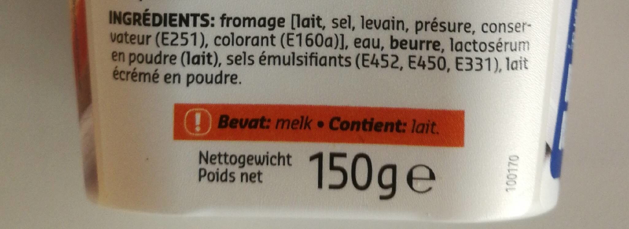 Fromage à tartiner nature - Ingrediënten - fr
