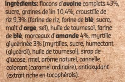 Crunchy muesli amandes et myrtille - Ingrediënten - fr