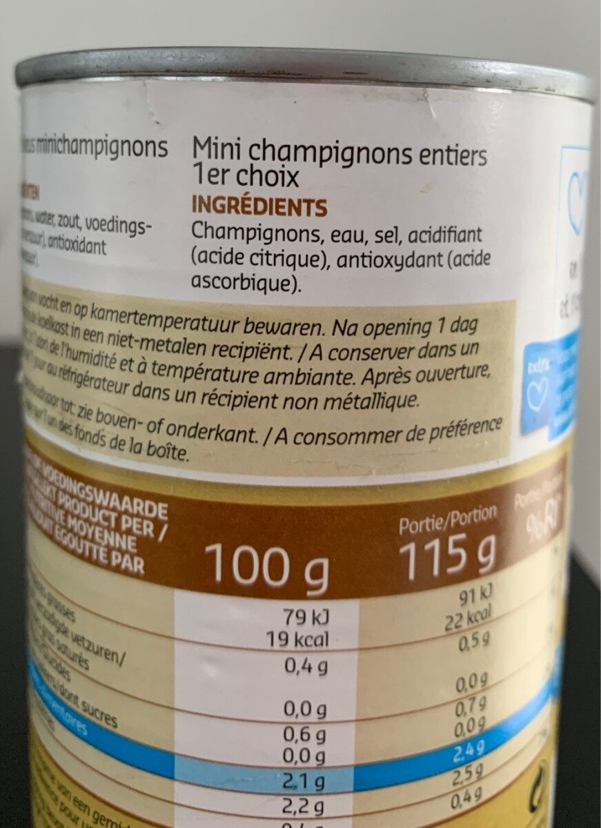 Mini champignons entiers - Ingredients - fr