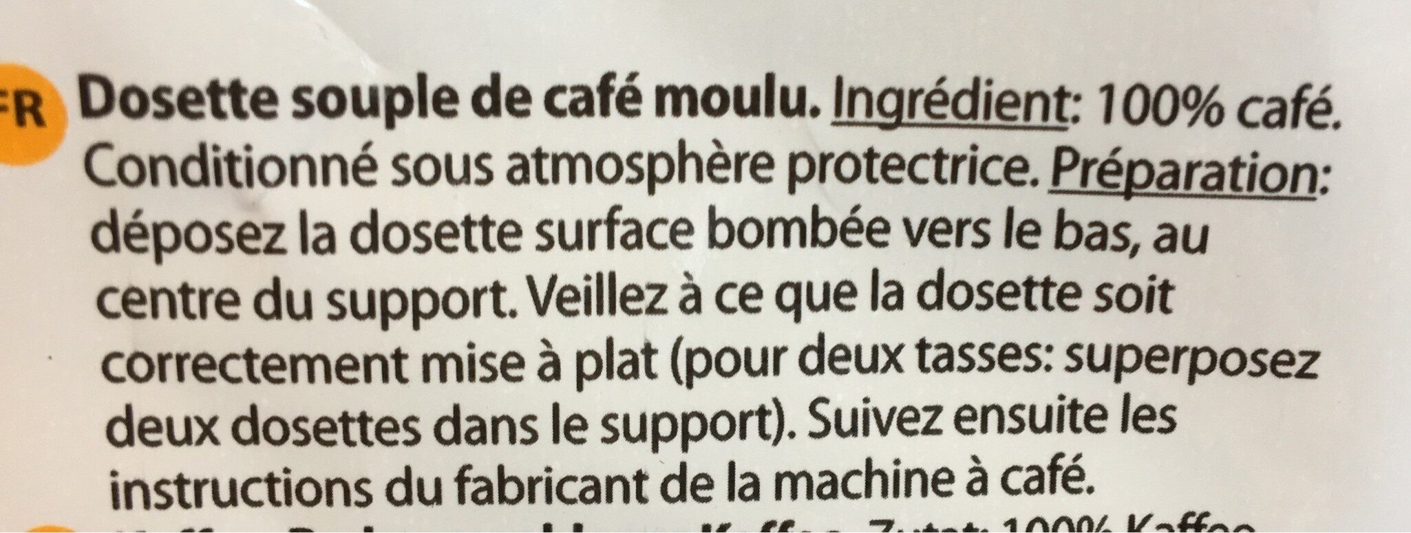 Pads strong coffee - Ingrédients