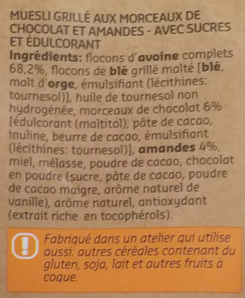 Original Muesli Chocolat & amandes - Ingrédients