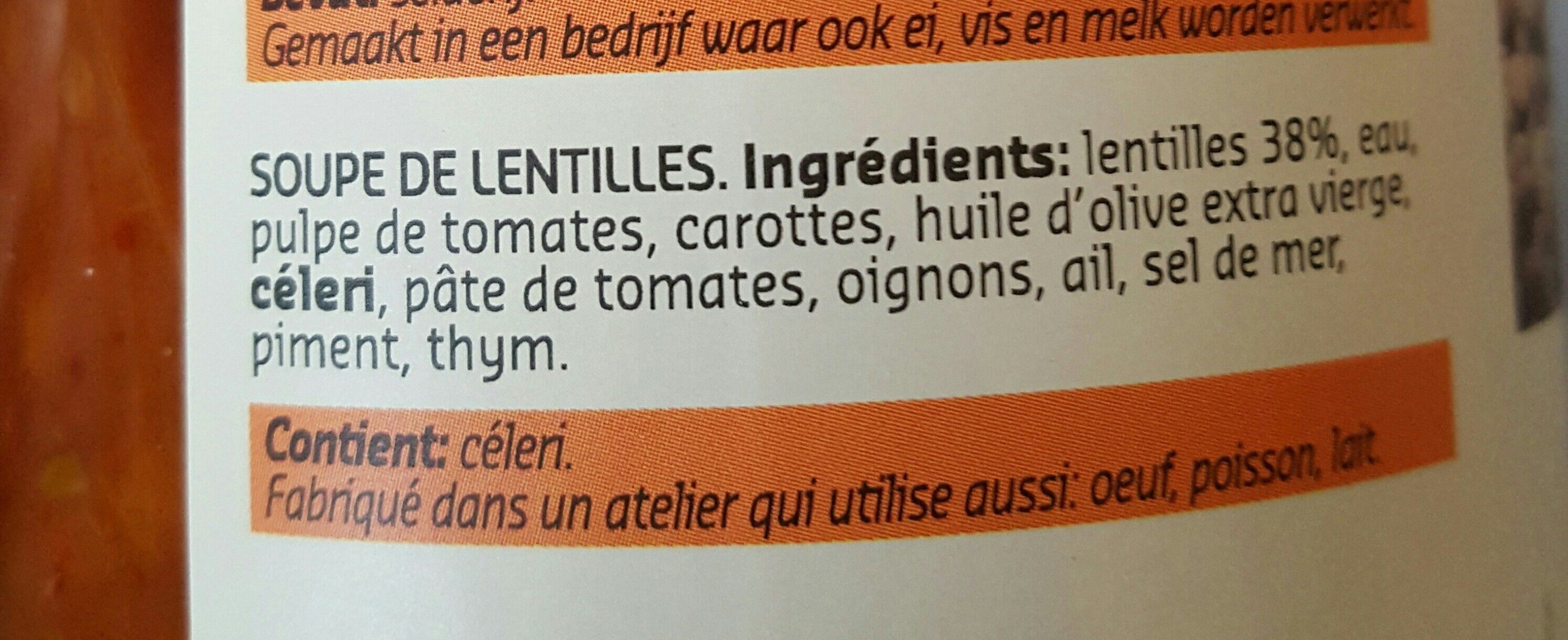 Soupe de lentille - Ingredients - fr
