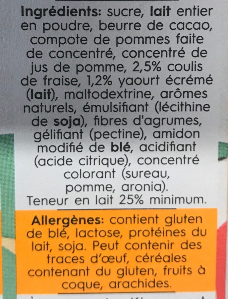 White yogurt strawberry - Ingredients - fr