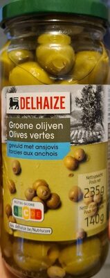 Olives vertes farcies aux anchois - Produit