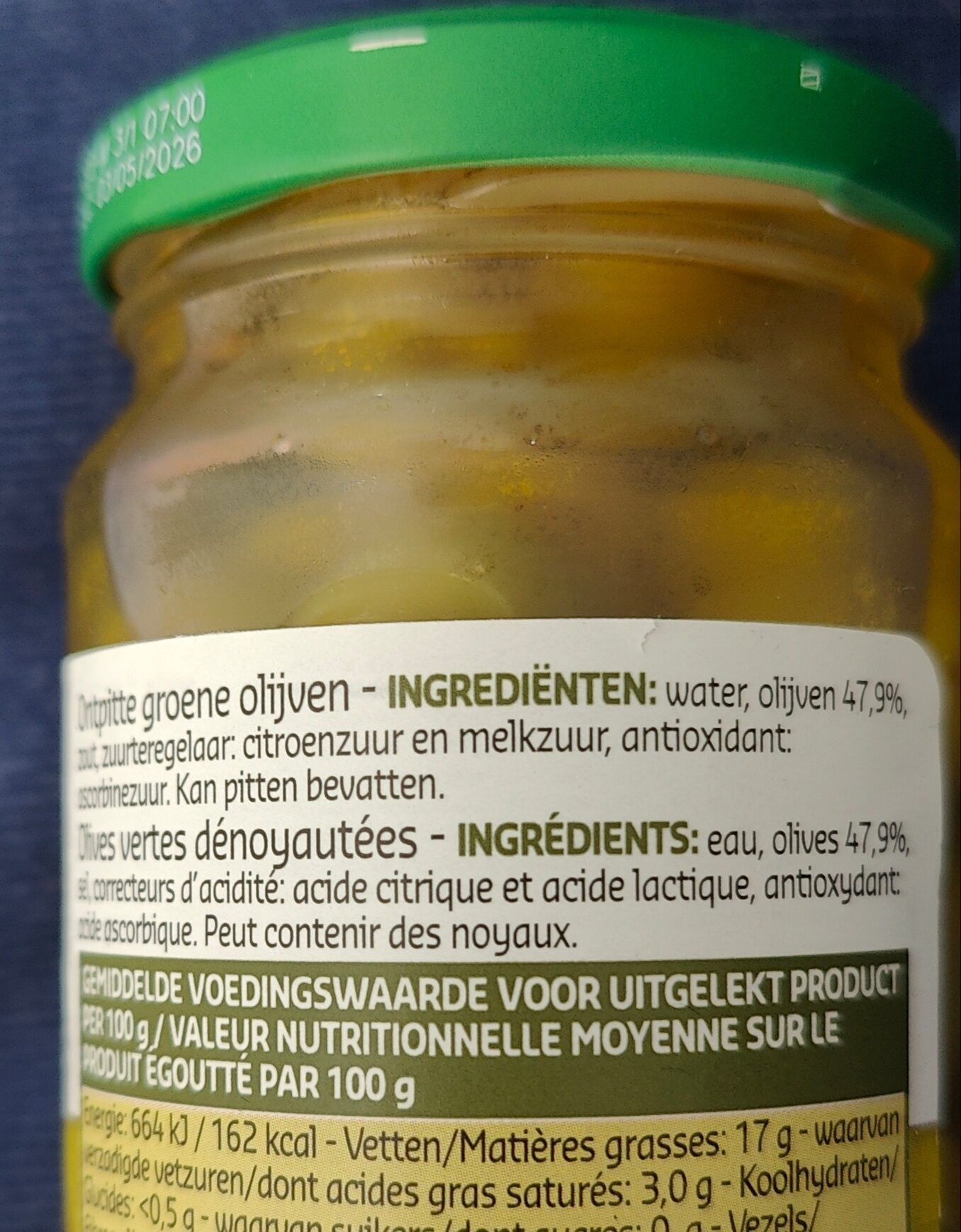 Olives vertes dénoyautées - Ingredients - nl