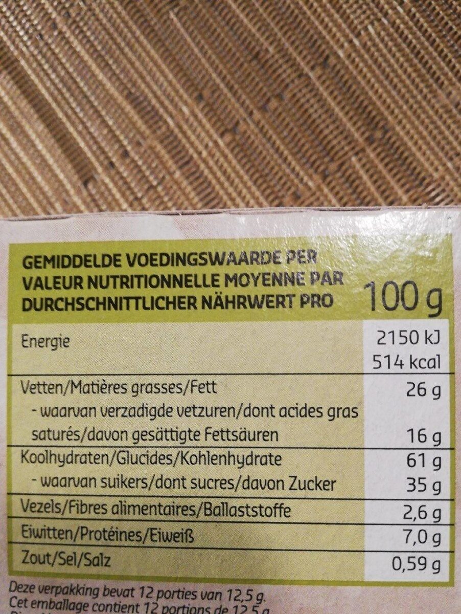 Bio petit beurre chocolat au lait - Voedingswaarden - fr