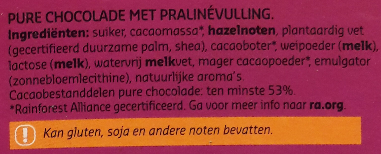 Dark Praliné - Ingrediënten