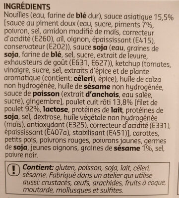 Salade de nouilles au poulet et graines de sésame - Ingrediënten - fr