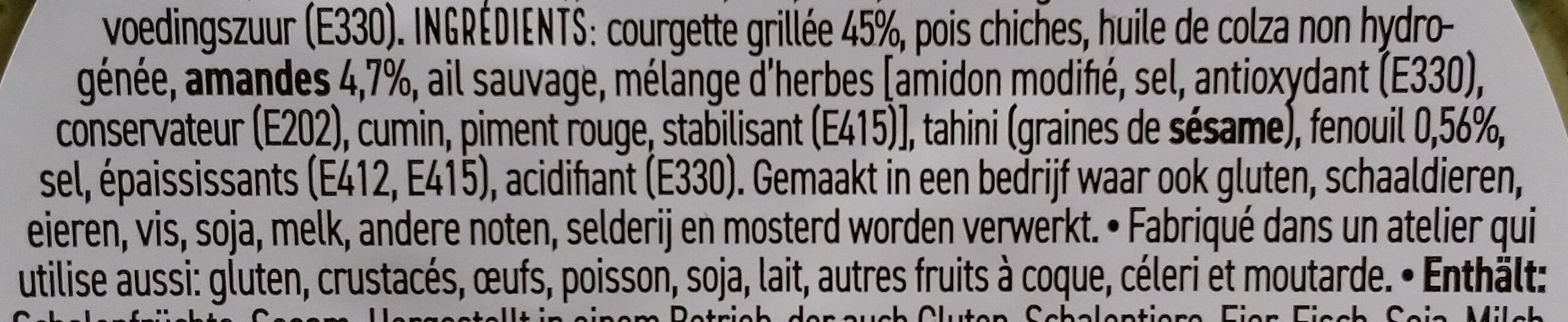 Gegrilde courgette hummus - Ingrédients