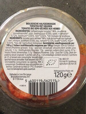Tomates aux herves de provence - Voedingswaarden - fr