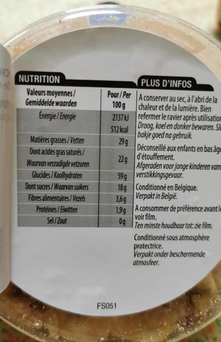 Chips de banane - Nutrition facts - fr