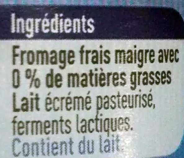 Fromage Frais Boni Sélection - Ingrediënten - fr