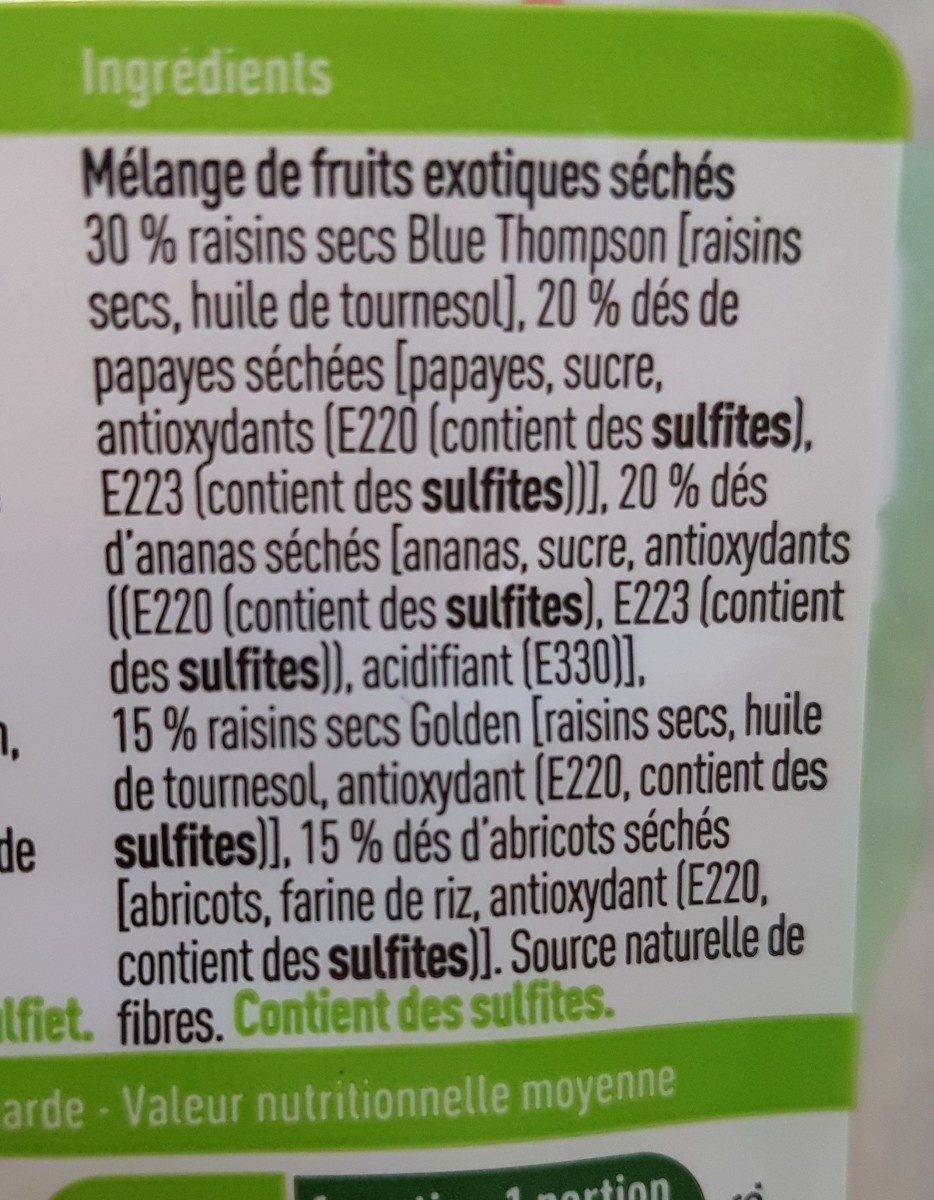 Exotic fruit mix - Ingredients - fr