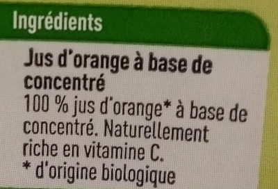 Boni Bio jus d'orange - Ingrédients