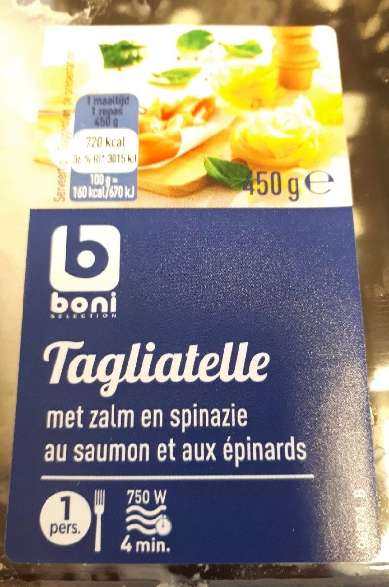 Tagliatelle au saumon et epinard - Produit