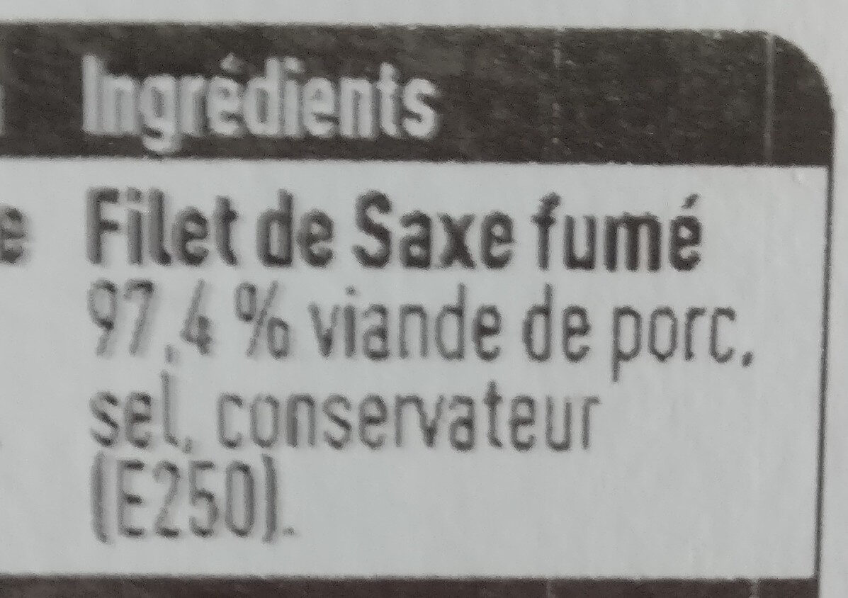 Filet de Saxe - Ingrediënten - fr