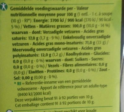 Huile d'Olive Vierge Extra - Nutrition facts - fr