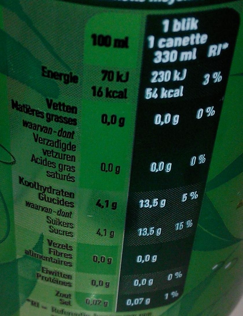Green Tea - Voedingswaarden - fr