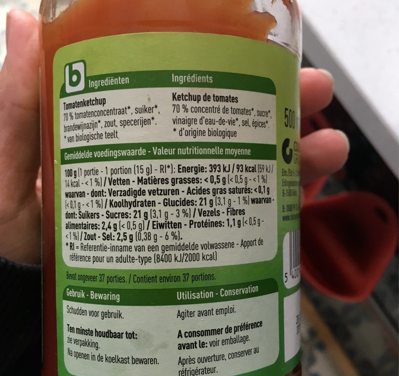 Bio ketchup - Tableau nutritionnel - en