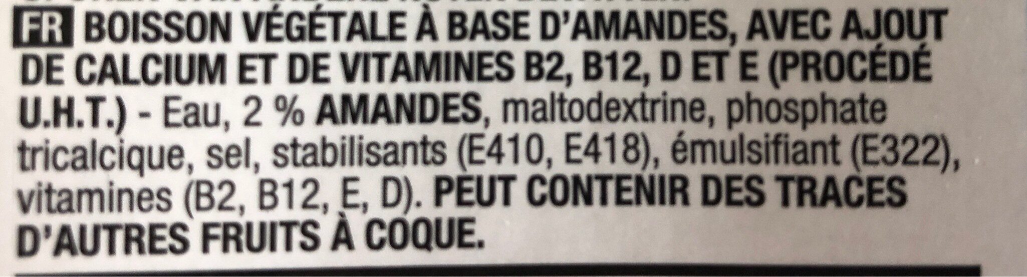 Boisson aux amandes - Ingrediënten - fr