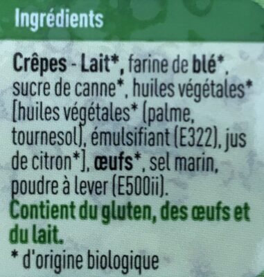 Crêpes - Ingredientes - fr