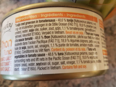 Thon aux légumes à la sauce tomate - Ingrediënten - fr