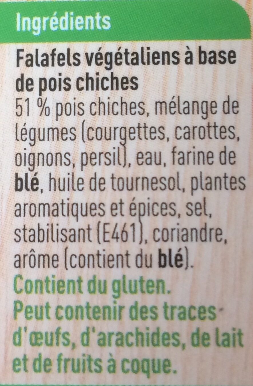 Falafels - Ingrediënten - fr
