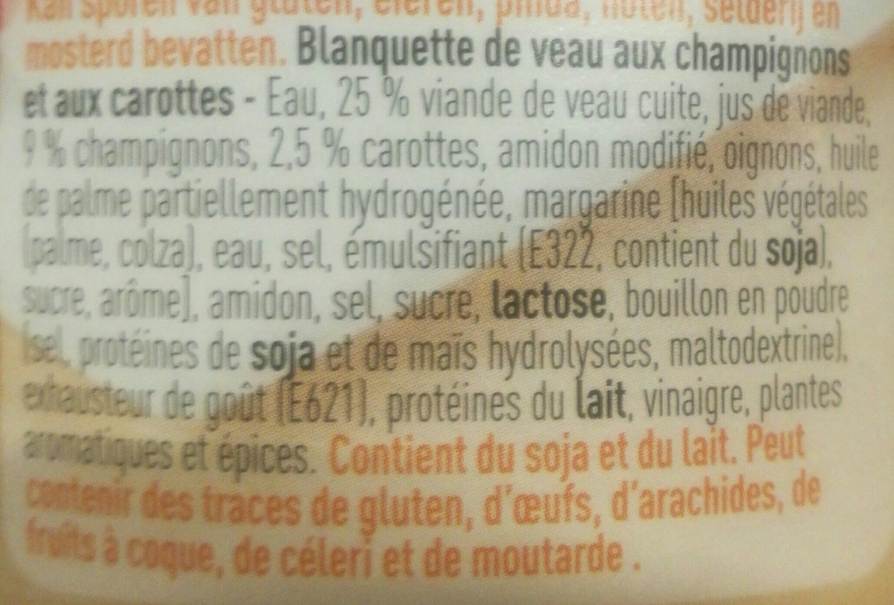 Blanquette de veau - Ingrediënten - fr