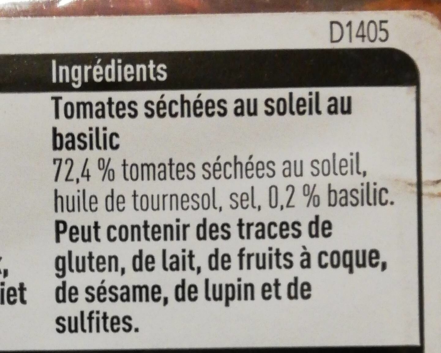 Tomates séchées au soleil - Ingrediënten - fr